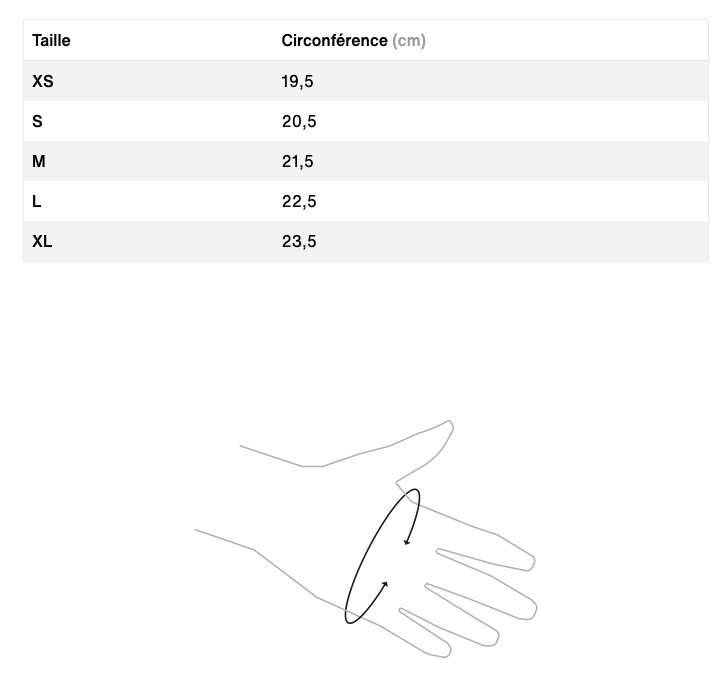 Size Chart ION Water Glove